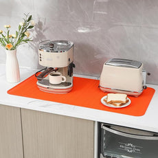 Silicone Dish Drying Mat for Multiple Usage,Easy clean,Eco-friendly,Heat-resistant Silicone Mat for Kitchen Counter or Sink,Refrigerator or Drawer Liner Orange 5XL 36inches x 18inches