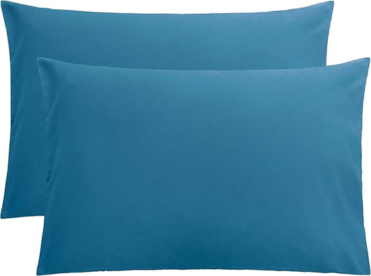 FLXXIE Microfiber Pillow Cases Queen Size Set of 2, Soft Pillowcases with Envelope Closure, Wrinkle Resistant Pillow Covers, 20x30, Teal