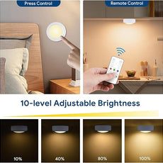 Yiliaw 3 Pack LED Puck Lights Remote Control 16 Color Changeable Under Cabinet Lights, Battery Operated Lights Night Light with Dimmer & Timmer for Closet Bedroom Kitchen, White