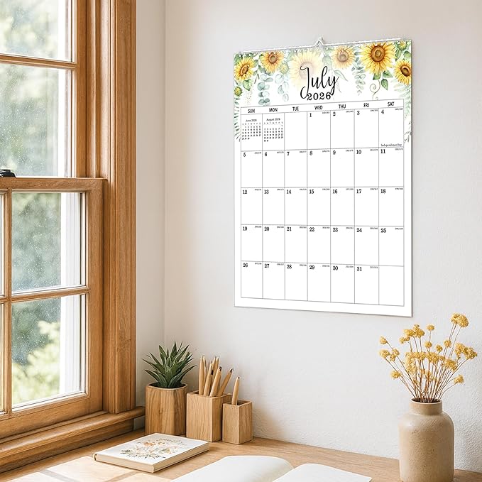 2026 Wall Calendar, 18 Months Calendar, Jan. 2026 - June 2027, 11.8' x 14.6'', Desk Calendar 2026 with Large Blocks, Twin-Wire Binding, Ideal 2026 Calendar for Home, Office, Classroom, or Business Planning