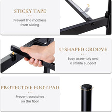 SHA CERLIN 14 Inches Twin Size Metal Platform Bed Frame/Vintage Iron-Art Headboard and Footboard/Mattress Foundation for Storage/No Box Spring Needed/Noise-Free/Easy Assembly/Black