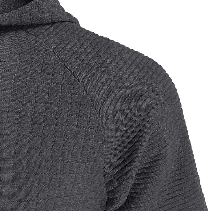 Men's Waffle Sweatshirt - Autumn Winter Hooded Pullover Loose Fit Casual Wear for Vacation Daily Life