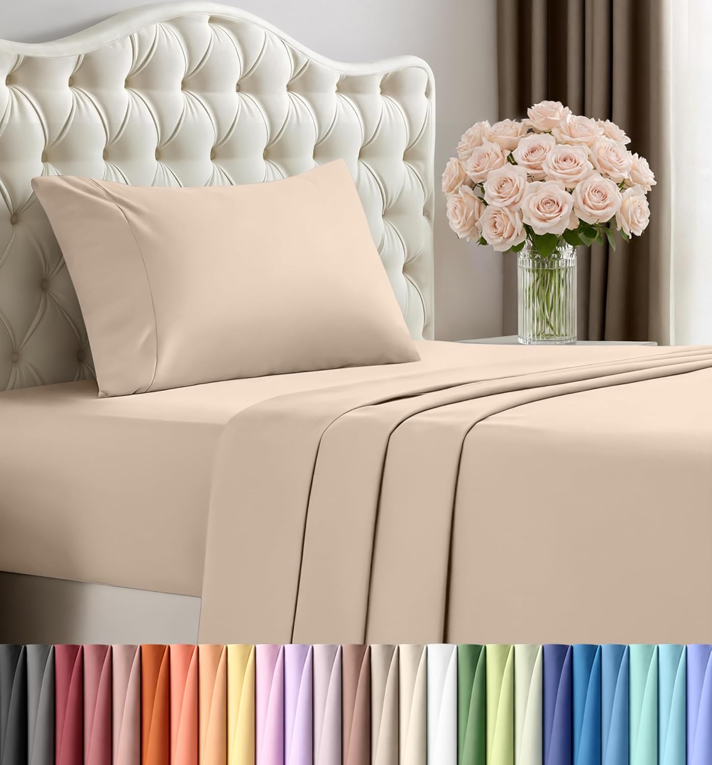 Utopia Bedding Queen Size Sheet Set – 4 Piece Bed Sheets, Soft and Breathable Microfiber, Includes 1 Fitted Sheet, 1 Flat Sheet and 2 Pillowcases – Oeko Tex (Grey) Dormly