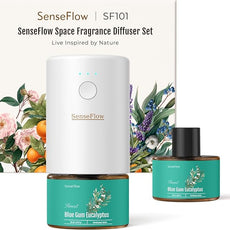 SF101 Pro Waterless Ultrasonic Essential Oil Diffuser–100% Plant-Based,120-Day Natural Air Freshener & Aromatherapy Diffuser for Home,Hotel,Studio-Blue Gum Eucalyptus