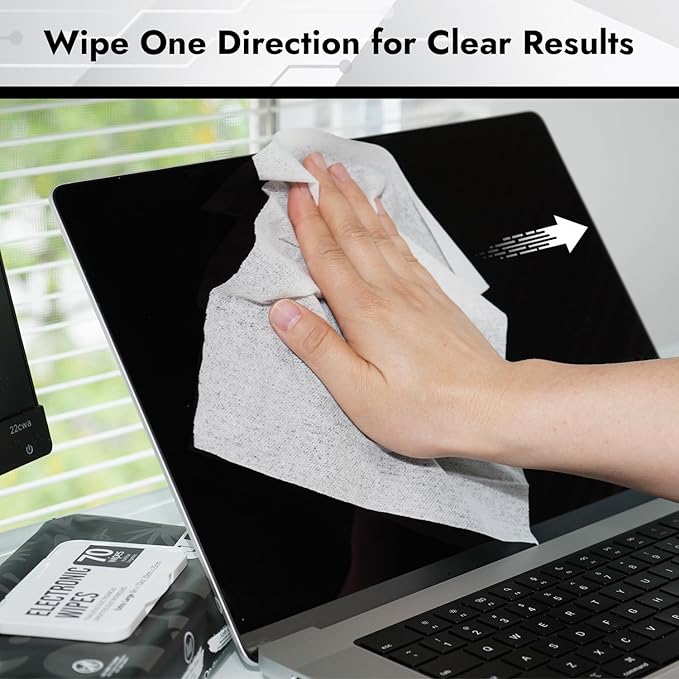 Air Jungles Electronic Wipes Screen Cleaning 70 Count (Pack of 2), No Cloth Needed, Extra Large 8"x10" Tech Cleaner Wipes for LED Screen, TVs, Cars, Computer,Tablets, Phones, Laptops, VR, Monitors