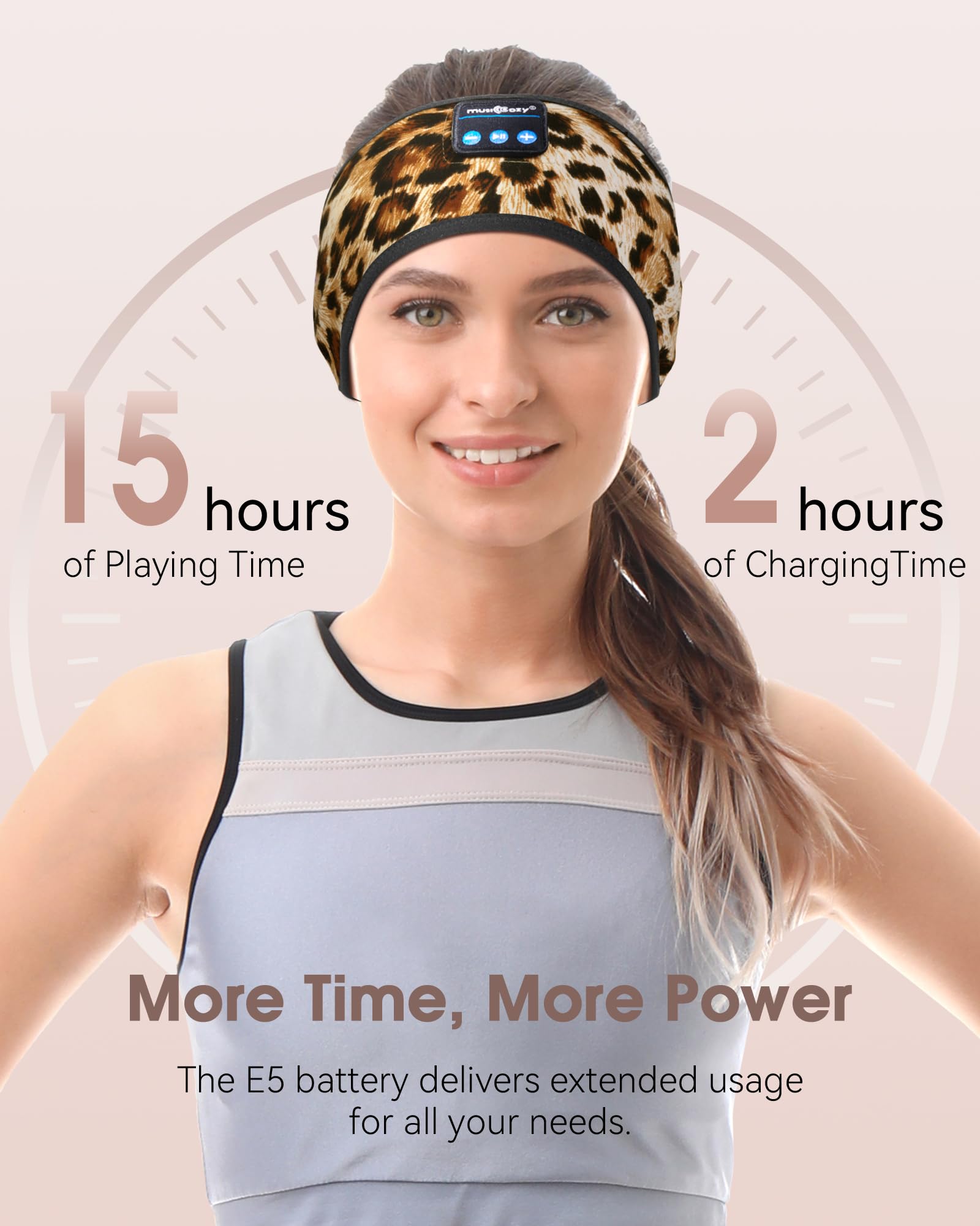 MUSICOZY Sleep Headphones Bluetooth 5.4 Headband, Sports Wireless Earphones Sweat Resistant Earbuds Sleeping Headphone with Ultra-Thin HD Stereo Speaker for Workout Running Cool Gadgets Unique Gifts Dormly