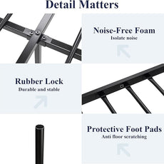 Allewie 14 Inch Full Size Metal Platform Bed Frame with Victorian Vintage Headboard and Footboard/Mattress Foundation/Under Bed Storage/No Box Spring Needed/Easy Assembly/Noise Free/Black