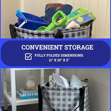 DURASACK Heavy Duty Storage Tote Bag 22-Gallon Rugged Woven Polypropylene Moving Bag, Reusable Self-Standing Design, Holds up to 500 Pounds, Pack of 4, Gingham Multicolored