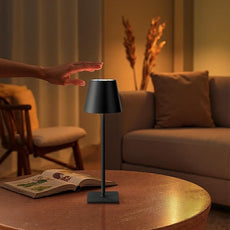 KDG 2 Pack Cordless Table Lamp, RGB Color Stepless Dimming Up, 4000mAh Battery Operated Portable LED Desk Lamp, for Dinning Room, Bedroom, Bar, Outdoor Garden, Camping, Night Light (Black)