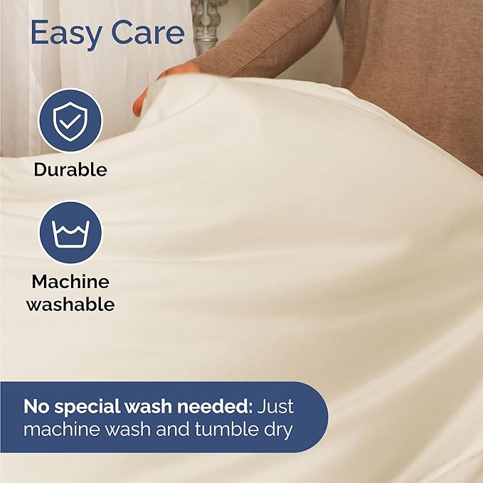 Twin 4 Piece Sheet Set - Cooling and Breathable Bed Sheets - Hotel Luxury Bed Sheets for Women, Men, Kids & Teens - Bedding with Deep Pockets & Easy Fit - Soft and Wrinkle Free - Twin Off White Sheets