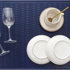 Silicone Dish Drying Mat for Multiple Usage,Easy clean,Eco-friendly,Heat-resistant Silicone Mat for Kitchen Counter or Sink,Refrigerator or Drawer Liner Navy Blue 3XL 28 inches x 18 inches