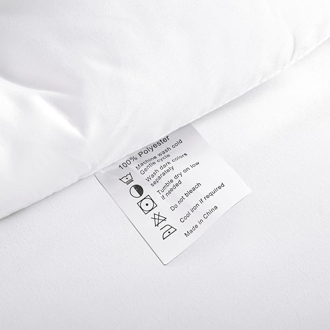 ROSGONIA Oversized King Comforter 128x120, 3pcs Super King Plus (1 White Comforter & 2 Pillowcases) Lightweight Oversized Bedding Set Blanket