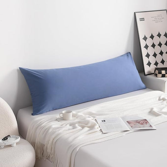NTBAY Cotton Body Pillowcase - Envelope Closure 20x54 Pillowcase, Breathable and Soft Bed Pillow Case, Denim Blue