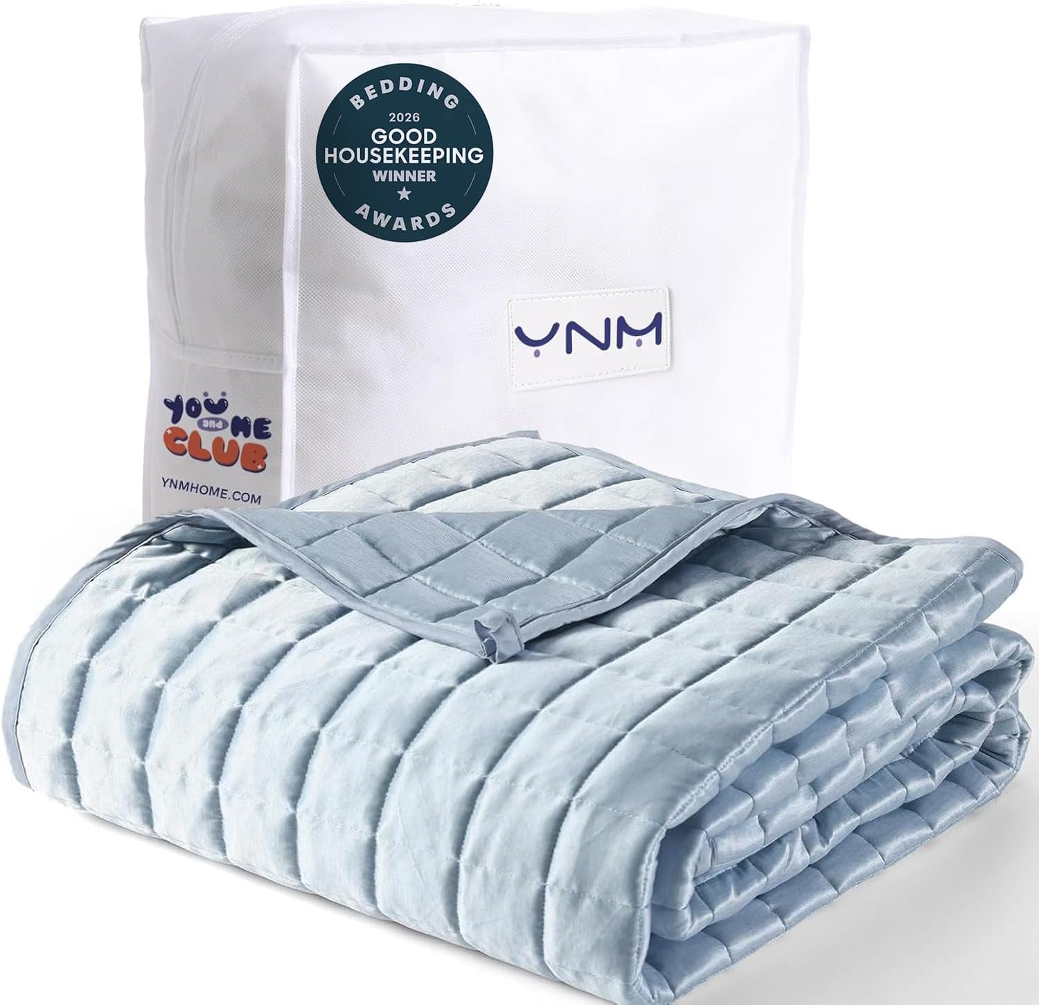 YnM 15lbs Weighted Blanket for Adults, Heavy Bed Throw Blanket with Cooling Glass Beads for All Season Use, Ideal for ~140lbs (48x72 Inches, Twin/Full, Dark Grey)