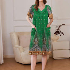 Ekouaer Women Robe Zipper Front Mumu Duster Robes Zip Up Housecoat Soft Sleepwear with Pockets