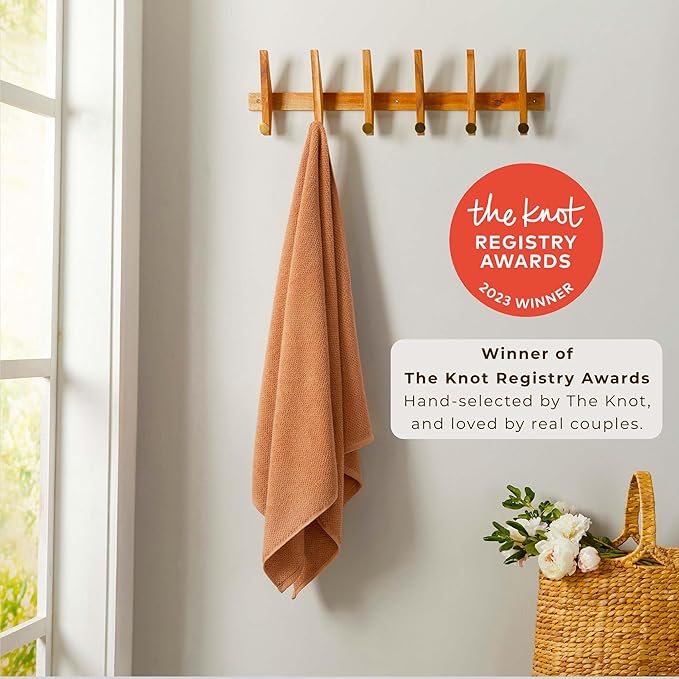 Great Bay Home 100% Cotton Oversized 2 Pack 68x35 Extra Large Towel Set - Absorbent, Quick-Drying, Durable Oversized Bath Sheets for Bathroom Décor (Clay)