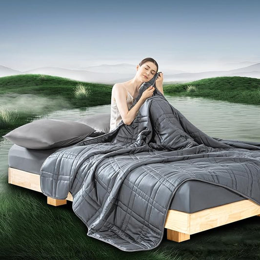 Double-Sided Weighted Blanket King Size 30lbs(88''x104'', All Season Use), Warm Short Plush and Cool Tencel Reversible Weighted Blanket, California King Size for Adults & Couple - Carry Bag Included