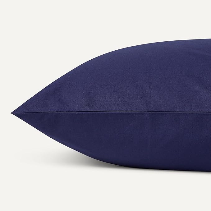 Amazon Basics Organic Cotton Sheet Set with 1-Piece Pillowcase, Navy Blue, Twin