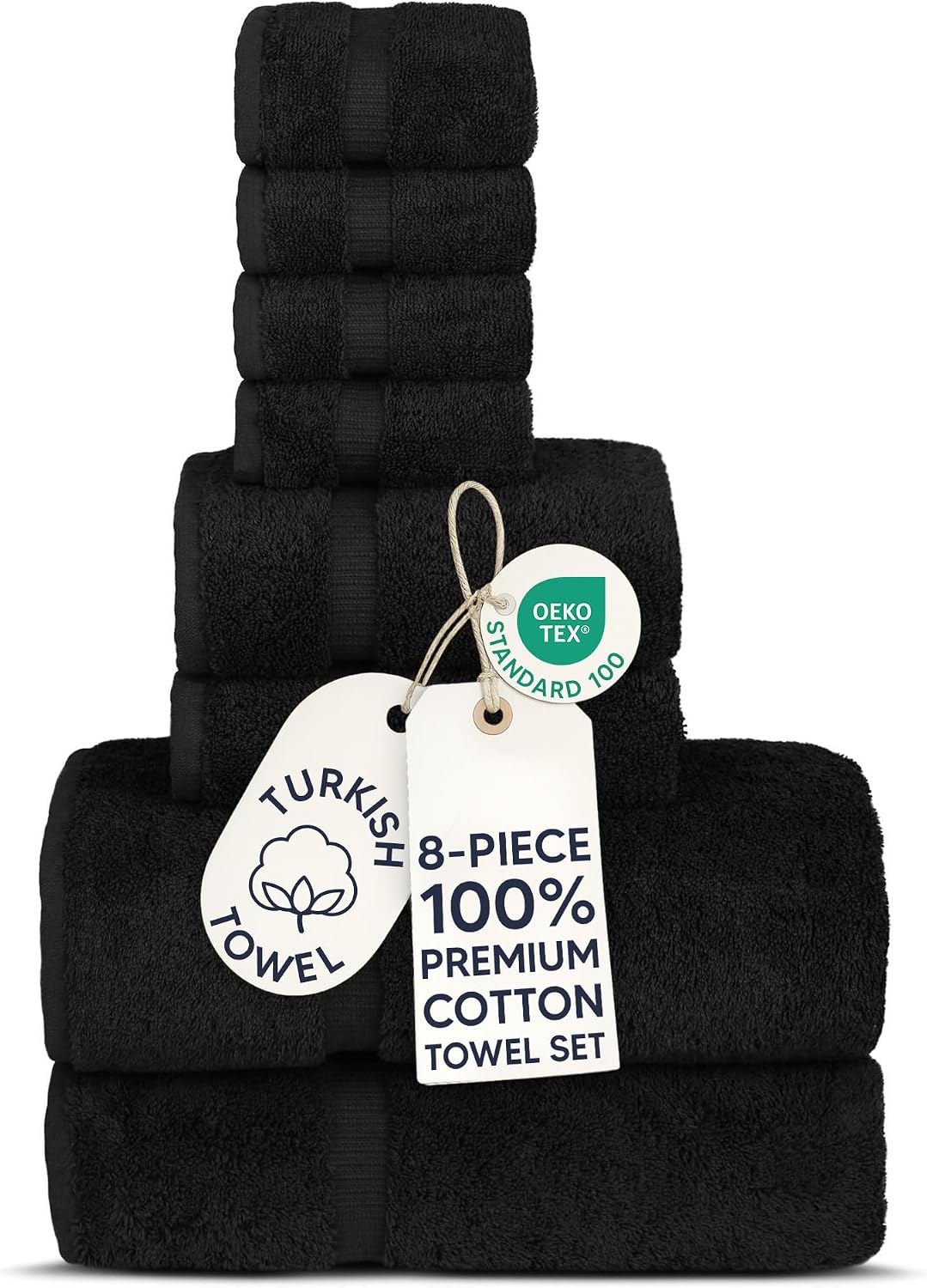 Chakir Turkish Linens 4 Piece Bath Towel Set, 100% Cotton Luxury Turkish Towels for Bathroom, Soft Absorbent Bath Towels, 27 x 54 Inches, Gray
