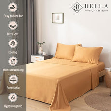 Bella Coterie Luxury Bamboo Viscose Queen Size Sheet Set | 100% Organically Grown | Ultra Soft | Cooling for Hot Sleepers | 18