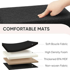 PINPLUS Storage Ottoman Cube Ottoman Foot Rest,Small Foldable Portable Boucle Upholstered Sherpa Ottomans, Faux Teddy Fur, Black 16.5