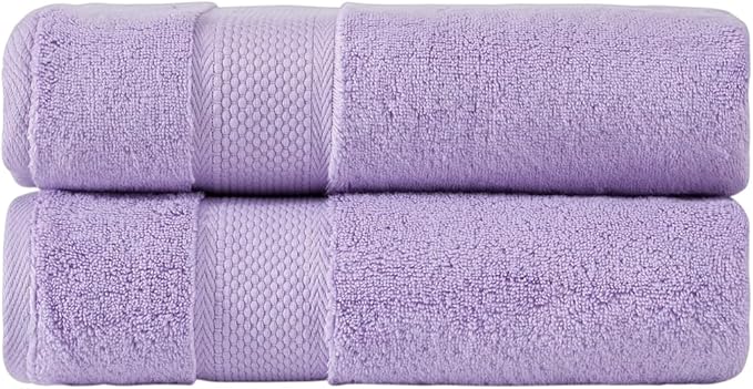 BAGNO MILANO Turkish Towels, Ultra Soft, Plush Luxury Turkih Cotton Bath Towels, Quick Dry Towel Set Made in Turkey (Lavender Purple, 2 Pcs Bath Towel Set)
