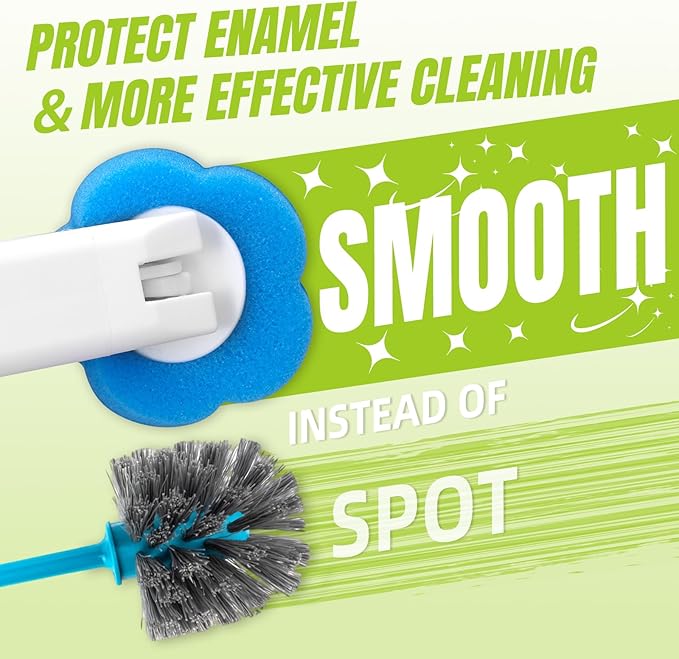 KOKL Disposable Toilet Brush, Toilte Wand Kit, Toilet Bowl Cleaner Brush with 12 Wand Refills, Toilet Cleaning Supplies, Toilet Brush and Storage Caddy, Toilet Cleaning System for Bathroom Maintenance