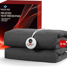 Heated Mattress Pad Twin Size Quilted Heating Electric Bed Warmer Luxury Comfort Heat Mattress Pad Cover Single Controller（10 Heat Setting | 1-12 Hours Auto Shut Off | with 8-21 Inch Deep Pocket）Gray