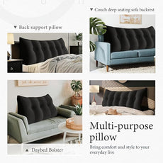 10 lbs Thickened Headboard Pillow Wedge Pillow Headboard Reading Pillow Bed for Comfortable Backrest Reading Triangular Pillow with Side Pocket Backrest Pillows for Sitting in Bed Full