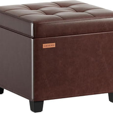 17.7 inches Synthetic Leather turfed Ottomans Cube with Storage, Metal-Framed Square Storage Ottoman Foot Rest Stool Holds 770 LB for Dorm Living Room Bedroom Brown UASND63R