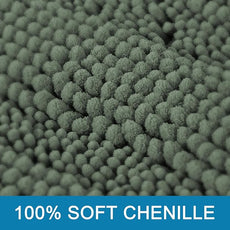 H.VERSAILTEX Bath Mats for Bathroom Non Slip Extra Thick Chenille Striped Bath Rug 24