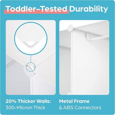 Baby Closet Organizer for Nursery: Durable Baby Wardrobe for Closet - Customizable Baby Dresser Amoire Shelves - Waterproof Shelf Clothes Organizer w/Wall Fixation (White)
