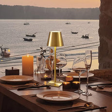 KDG 2 Pack Cordless Table Lamp,Portable LED Desk Lamp, 4000mAh Battery Operated, 3 Color Stepless Dimming Up, for Restaurant/Bedroom/Bars/Outdoor Party/Camping/Coffee Shop Night Light(Gold)