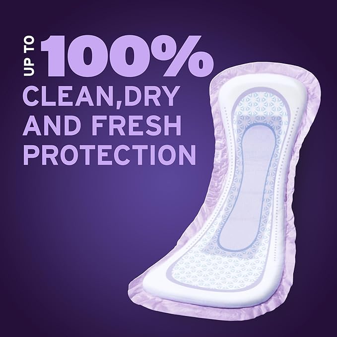 Poise Overnight Incontinence & Postpartum Pads for Bladder Leaks, 8 Drop Extra Coverage, 72 Count (2 Packs of 36), Packaging May Vary