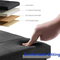 BRIAN & DANY 30 Inches Folding Storage Ottoman Bench, Ottoman with Storage Bench for Bedroom, Living Room, Entryway, Foot Rest with Legs, Black