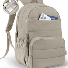 Travel Backpack for Women, 15.6 Inch College Laptop Backpack, Water Resistant Work Backpacks, Cute Quilted Bookbag