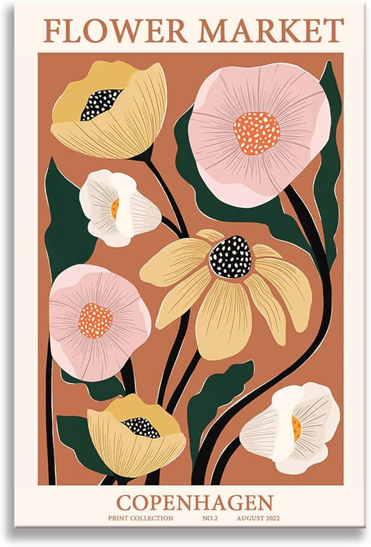 Zzuyi Flower Market Poster,Anthropologie art,Botanical Flower wall art for Living Room Bedroom Decoration-20x30