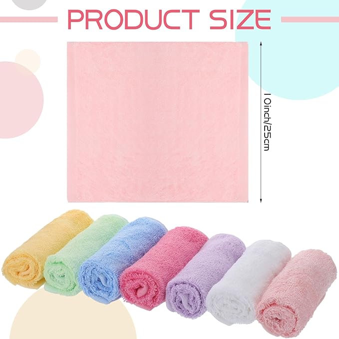 Newwiee 40 Pcs Wash Cloth Bulk Cotton Bath Hand Face Washcloths Soft Quick Drying Towel for Women Bathroom Washing Body Viscose Fiber Multipurpose Fingertip Rags(Multicolor,10 x 10 Inch)