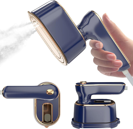 Travel Steamer Iron for Clothes Mini - Portable Ironing Machine Travel Small Size Portable Steamer Travel College Dorm Home Essentials (Blue) Dormly