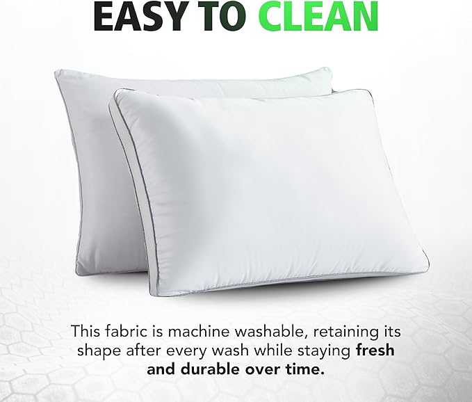 CELLIANT® Infrared Pillow – Breathable, Temperature-Balancing Fabric with Cotton & Polyester Blend, Promotes Comfort, Stability and Restful Sleep, Skin-Friendly Design, King Size