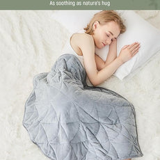 Weighted Lap Blanket 5 lbs for Adults, Luxury Soft Small Weighted Blanket, Compact Portable Weighted Lap Pad for Relaxation, Sleeping, Travel, All-Season Use, Light Grey, 30