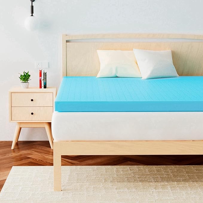 Airensky Memory Foam Mattress Topper Queen, Cooling Gel Infused High Density Topper with Removable Washable Cover, Bed Topper for Pressure Relief Back Pain, CertiPUR-US Certified, 3 Inch, 60"x80"