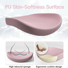 Office Home Ergonomic Desk Chair-Computer X-Shaped Chair Mesh PU Leather with Adjustable Lumbar Support-Executive Chair High Back Flip-Up Arms for Long Hours (Pink-No Headrest)