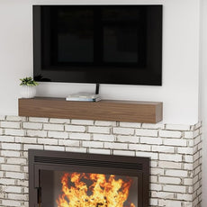 Fireplace Mantel Shelf 48 X 8 X 6 Inch, Handcrafted Solid Mantel for Over Fireplace, 6 Inch Thick Wall Mounted Floating Fireplace Mantel, Real Wood