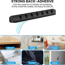 AhaStyle Cable Clips, 3 Pack Cord Holders Cable Organizer Self Adhesive Cord Keeper for Desktop Organizing USB Cable/Nightstand Power Cord/Mouse Cable/Wire PC/Cord Clips for Home Office and Car