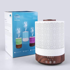 BlueHills 2500 ML XL Essential Oil Diffuser for Large Room Aroma Humidifier Home Decor Bed Baby Room Big Huge 2.5 L Capacity Long Run Color Lights Decorative Design High Mist Dark Wood Grain F004