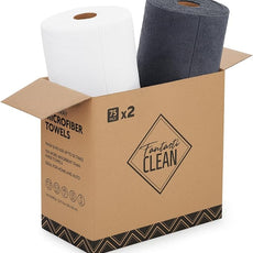 Fantasticlean Microfiber Cleaning Cloth Roll -150 Pack, Tear Away Microfiber Towels, 12