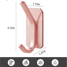 Paoli Heavy Duty Adhesive Hooks,Self-Adhesive Hooks Multiple Colors and Styles 30 lb Maximum Load for Home Schools and Offices (4pc, Rose Gold)