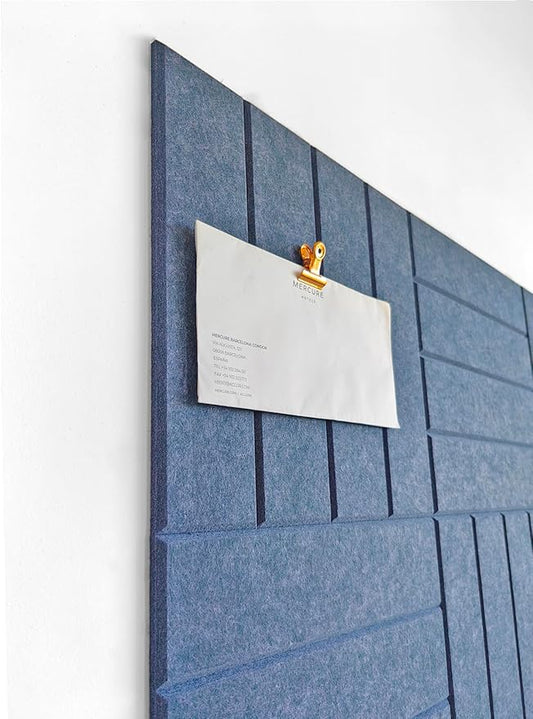 Felt Wall Tiles | Large Cork Board Alternative | Aesthetic Felt Bulletin Board for Office, Home & Classroom | Large Cork Boards for Walls Pinboard (12-Pack) | Ocean Blue