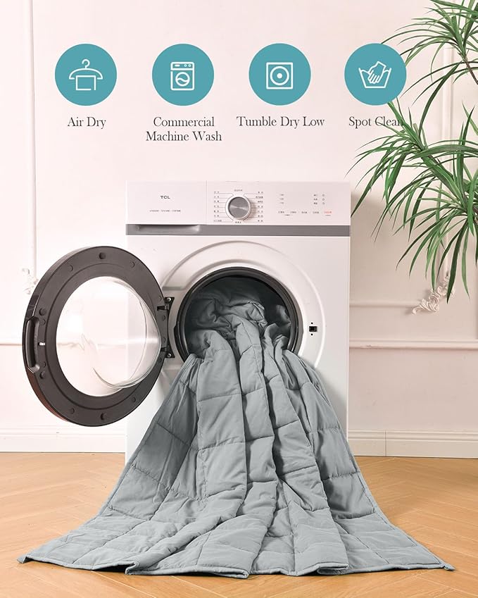 Topblan Weighted Blanket 10 pounds, Soft Cooling Weighted Blanket Twin Size for Adults and Kids, Breathable Comfort Blanket with Premium Glass Beads for Bed Sofa All Season, 48 x 72 inches, Grey